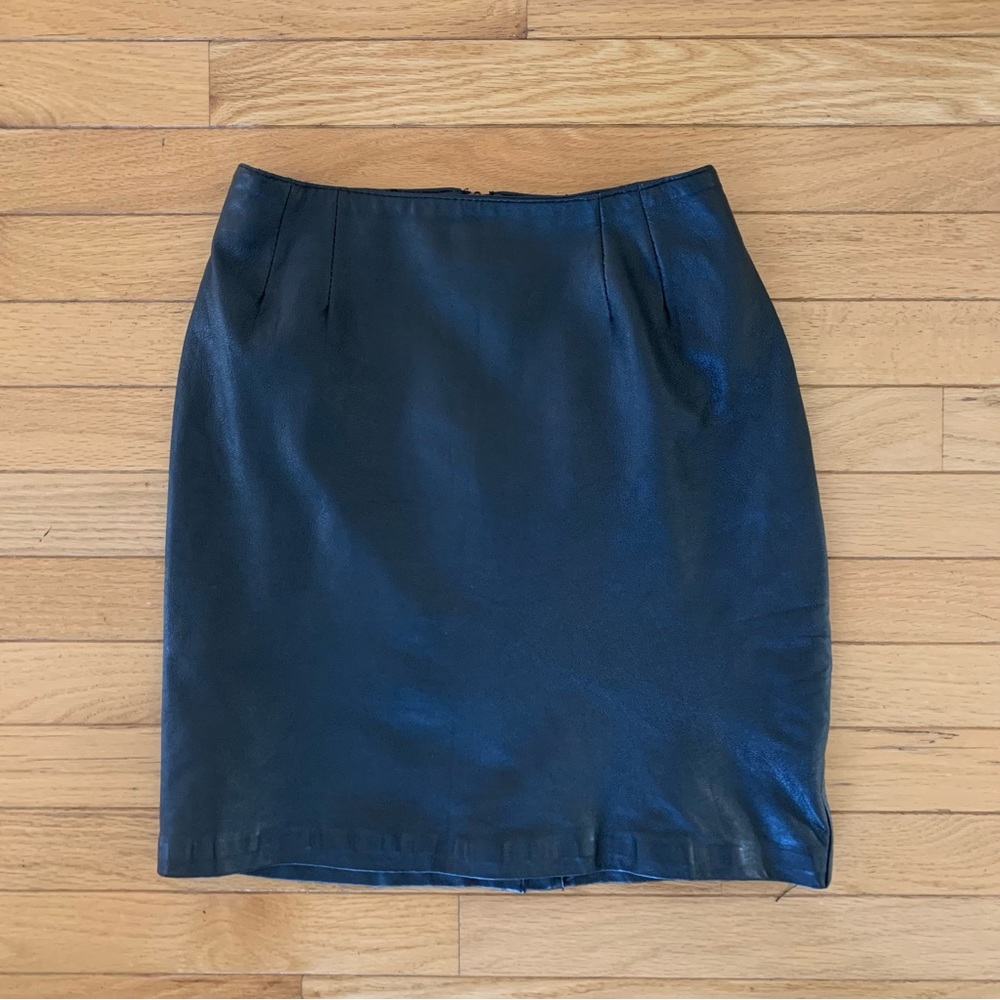 Vintage Bagatelle Black Leather Mini Skirt